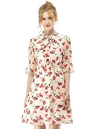 Allegra K vestido casual de gasa floral para mujer