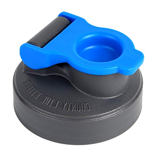 Drink, Pour, Store! Wide Mouth Mason Jar Flip Cap Lid by County Line Kitchen with Airtight, Leak-Proof Seal and Innovative Flip Cap (REGULAR MOUTH, Blue, 1 Pack)