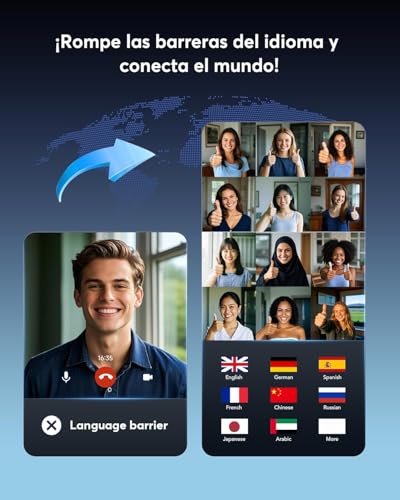 Paekole Auriculares Traductor en Tiempo Real, IA, 198 Idiomas | Traductor instantáneo de voz, auriculares abiertos, Bluetooth 6.1, 3 en 1, 60H batería, IPX7, viajes y reuniones