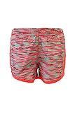 90 Degree by Reflex Kids - Girls Running Shorts - Junior Activewear - Aqua Mint Coral Space Dye/Guava/White Small (7-8)
