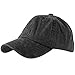 Washed Cotton Baseball Cap (One Size, Black)