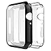 Simpeak [2-Pack] Compatible with Apple Watch 4 Screen Protector Case 40mm, [All-Around] Soft Screen Protector Bumper Cover for 40mm Apple Watch Series 4(2018), Clear+Black