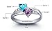 PaulaMax Jewelry Sterling Silver Promise Rings For Her, Birthstone Ring for Women, 2 Heart Birthstones 2 Names Engraved Custom Personalized Sizes 5-12