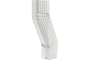 IGIUA Gutter Downspout OFFSET White (Gloss) Aluminum gutter downspout elbow extensions. (2X3 B-Style)