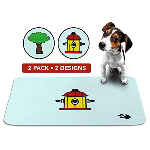Cute Washable Puppy Pee Pads 2 Pack Fire Hydrant, Tree Designs Large Super eBay
