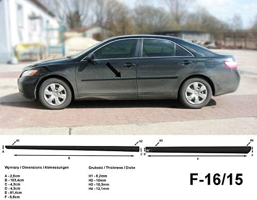 Spangenberg 370161501 Side Protection Strips for Toyota Camry Notchback XV40 Build Years 01.2006-09.2011 F16/15 Black