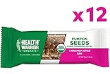 Health Warrior Pumpkin Seed Bars, Cinnamon Spice, 12 Count