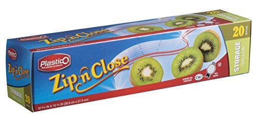 Plastico Zip 'N Close Resealable Plastic Gallon Storage Bags, Choose Your Own Count … (20)