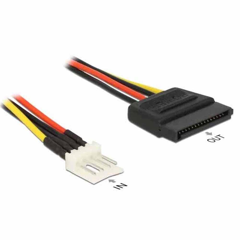 DeLOCK Cable Power SATA 15 Pin Male to Floppy 4 83877 Cable Power SATA 15 Pin Male to Floppy 4,Black/red/yellow, 24cm