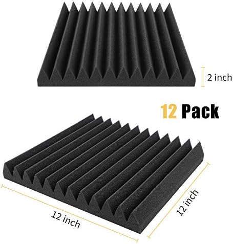 Acoustic foam panels in wedge shape for sound absorption.