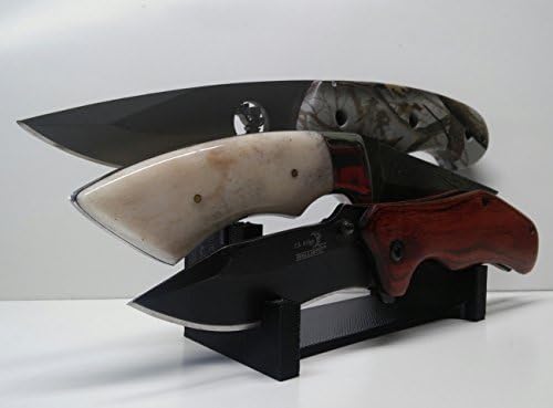 Plastic 4" Knife Display Stand Hold Fixed Blade and Folding Knives 3 Knife Stand