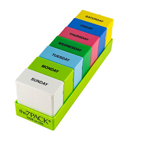 Borin-Halbich The 7 Day Pill Organizer with 7Pack Deep Tray, 2 Compartments