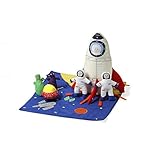 Oskar & Ellen 7 Piece Hand Sewn Fair Trade Soft Space Ship Fabric Playset Toy