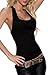 Sidefeel Women Crochet Hollow Out Lace Back Tank Top Clubwear Small Black