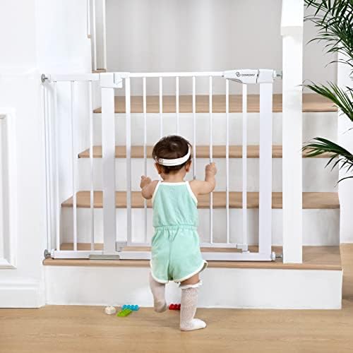 COMOMY Safety Baby Gate Extra Wide 37.8"43.3", Auto Close Dog Gate for