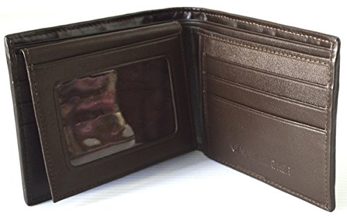 Authentic M Crocodile Skin Men's Bifold Crocodile Big Tail Skin Leather Wallet (Dark Brown)