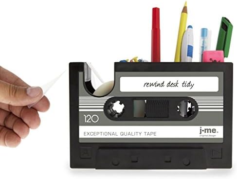 A2zonlineking BLACK Rewind Desk Tidy Pen Stand Tape Dispenser Set