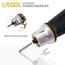 UTOOL Engraver Pen with Letter/Number Stencil, 24W