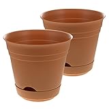 2 Self-Watering Planters Indoor/Outdoor 7” Plastic Patio Garden Flower Herb Pots
