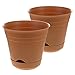 2 Self-Watering Planters Indoor/Outdoor 7” Plastic Patio Garden Flower Herb Pots