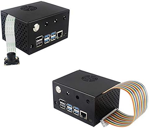 Nrpfell Carcasa de Metal para Jetson Caja Negra Carcasa Carcasa BotóN de Encendido/Reinicio Interruptor Opcional Ventilador de RefrigeracióN Soporte Kit de Desarrollador de Antena