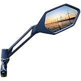 New Scratch Resistant Glass Lens,Handlebar Bike Mirror, Adjustable Safe Rearview Mirror, Bicycle Mirror (Sliver Right Side) ME-005RS