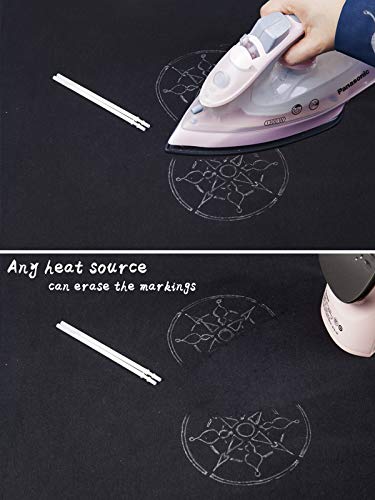 Moi Doi Heat Erasable Pens,12 Pack Heat Erase Marking Pen for Fabric, 4 Colors 0.7mm Pens with 8 Refills for Sewing,Quilting and Dressmaking, with 2 Gift Random Color Tailor's Marker Chalk