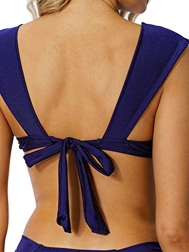 Peddney Push Up Bikini Swimwuit for Women High Cut Triangle Bikini Two Piece Bathing Suit Red Wine