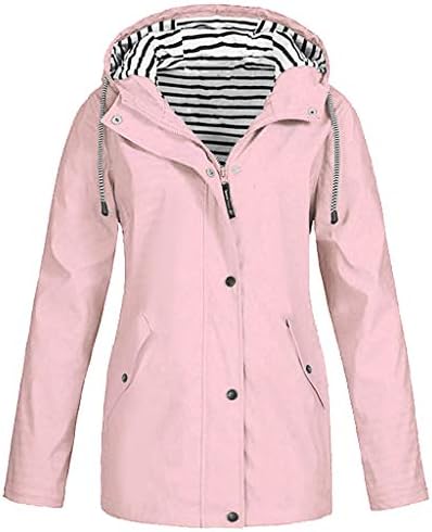 TIMEMEAN Winter Women Autumn Casual Daily Coats Women Solid Rain Jacket Outdoor Plus Waterproof Hooded Raincoat Windproof