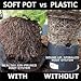 Soft POTS (5 Gallon) (5 Pack) Best Fabric Soft Pots and Grow Bags from Maui Mike's. Made of Thicker Material with Sewn Handles for Easy Moving. Grow Healthier Tomatoes, Herbs and Veggies.