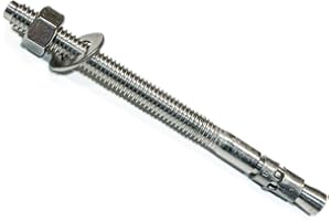 MIGHTY FASTENERS Wedge Anchors, 3/8" x 5" - Premium 304 Stainless Steel, Heavy-Duty Expansion Bolts for Concrete & Masonry, Anti-Rust Performance, Durable - 25 Pack