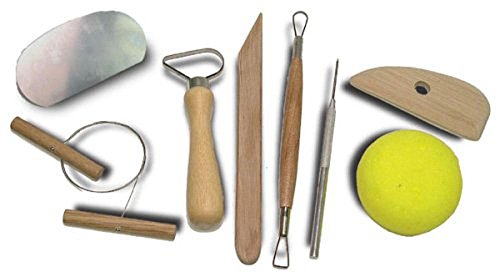 Leegoal (TM) Full Function Wood and Stainless Steal 8 Piece Pottery and Clay Modelling Tool Sculpture Set