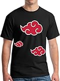 Naruto Akatsuki Red Clouds Shinobi Unity Symbol Anime Adult Tee Black S