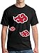 Naruto Akatsuki Red Clouds Shinobi Unity Symbol Anime Adult Tee Black S