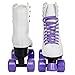 C SEVEN C7skates Soft Faux Leather Quad Roller Skates (Purple, Women's 9 / Men's 8)
