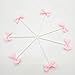 Paity Pink Cake Toppers, Set of 20 - Bowknot Party Supplies for Birthday, Wedding, Baby Shower - Food-Grade Material, Paper Stick, 3.94x0.71 inches, Non-Edible Decorative Cupcake Toppers