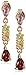 Amazon Collection 18k Yellow Gold Plated Sterling Silver Genuine Multi Gemstone Dangle Earrings