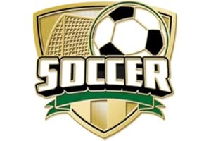 CROWN AWARDS Soccer Pin - 1" Soccer Ball Shield Enamel Lapel Pin