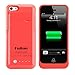 Kujian iPhone 5s Charger Case Backup Power Bank with Kick Stand Holder Portable Outdoor for Apple iPhone 5/5s/5c/SE (iOS 8 or above Compatible)-Pink