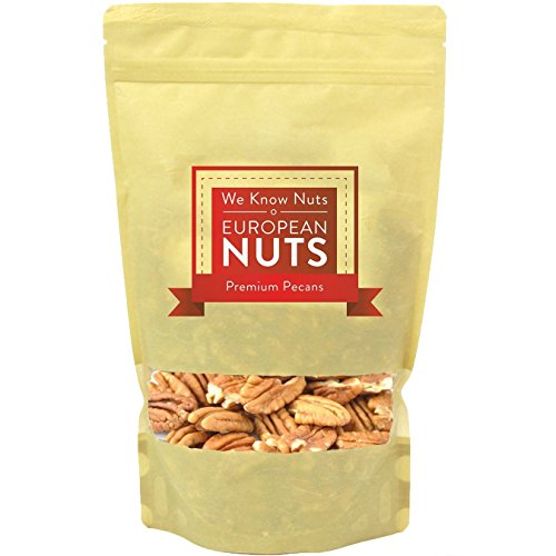 Pecans Halves, Fresh Premium Pecans Raw Halves Unsalted and No Shell - European Nuts (1 lb Resalable Bag Pecans Halves)