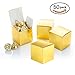 AWELL Gold Gift Candy Box Bulk 2x2x2 inch Small Party Favor Box, Gold Glitter, Pack of 50