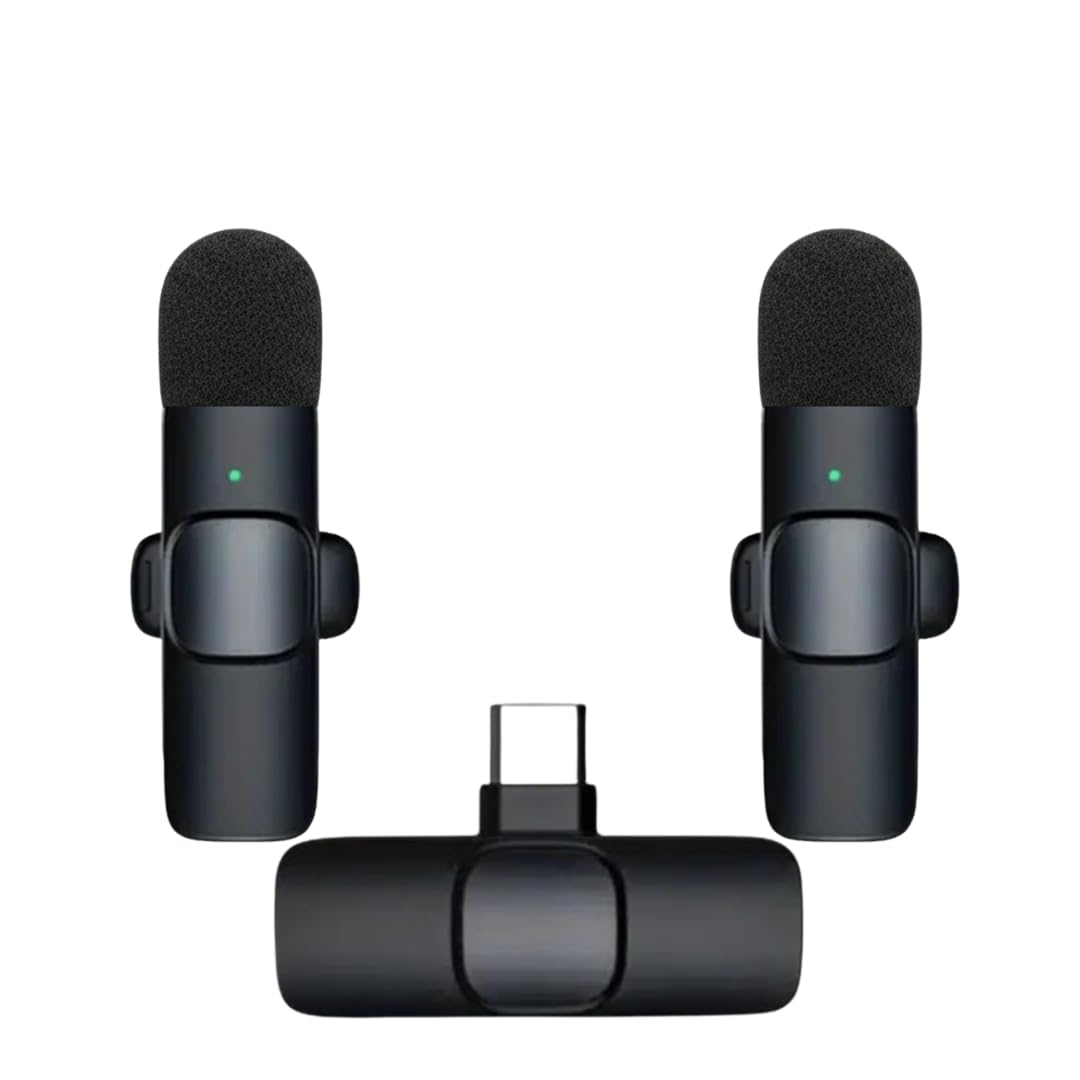 Wireless Lavalier Microphone for Android Phones Tablets Laptops with USB C Port, Wireless Clip-on Mic, Plug-Play wireless Microphone - Video Recording YouTube TikTok Live Streaming