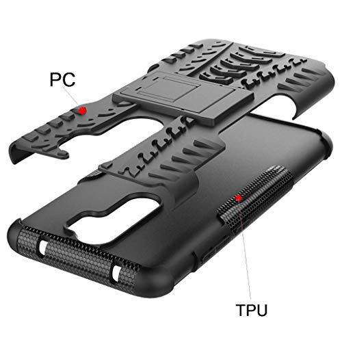 Newlike Redmi Note 8 Pro, Back Cover, Premium Real Hybrid Shockproof Bumper Defender Cover, Kick Stand Hybrid Desk Stand