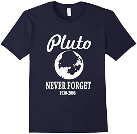 Mens Pluto Never Forget T-Shirt Funny Tee Large Navy
