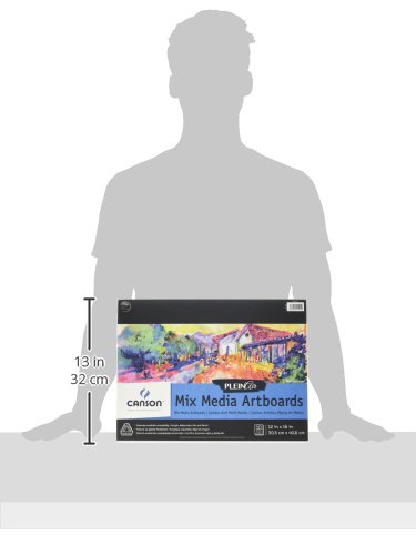 Canson Plein Air Mix Media Art Board Pad for Watercolor, Acrylic, Pens and Pencils, 12 x 16 Inch, Set of 10 Boards