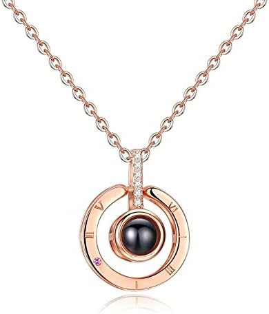 KekikFashion 100 Languages Says I Love You Projection Necklace Valentines Gift for Girlfriend