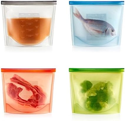Shopshopdirect Reusable Silicone Food Preservation Bag Airtight Seal Food Storage Container Versatile Cooking Bag Kitchen Cooking Utensil (4pcs)