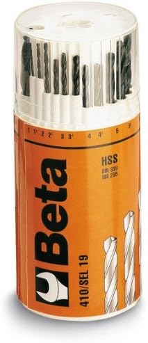 Beta 4100418 Model 410/Sel19 Jobber Drill, 1mm-10mm x 0.5mm, Set of 19