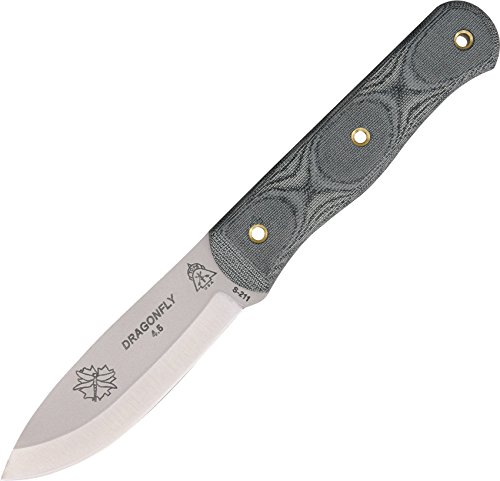 UPC 000000206792, Tops Knives Dragonfly 45 Fixed Blade Knife,4.5in,Tool Steel Blade,Black Canvas Micarta Handle