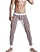 SEOBEAN Low Rise Mens Underwear Pants Long John Grid Cotton 2273